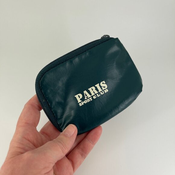 VINTAGE 80s PARIS SPORT CLUB NYLON ZIP BAG CHARM CREDIT CARD + CASH STASH POUCH - Picture 3 of 15